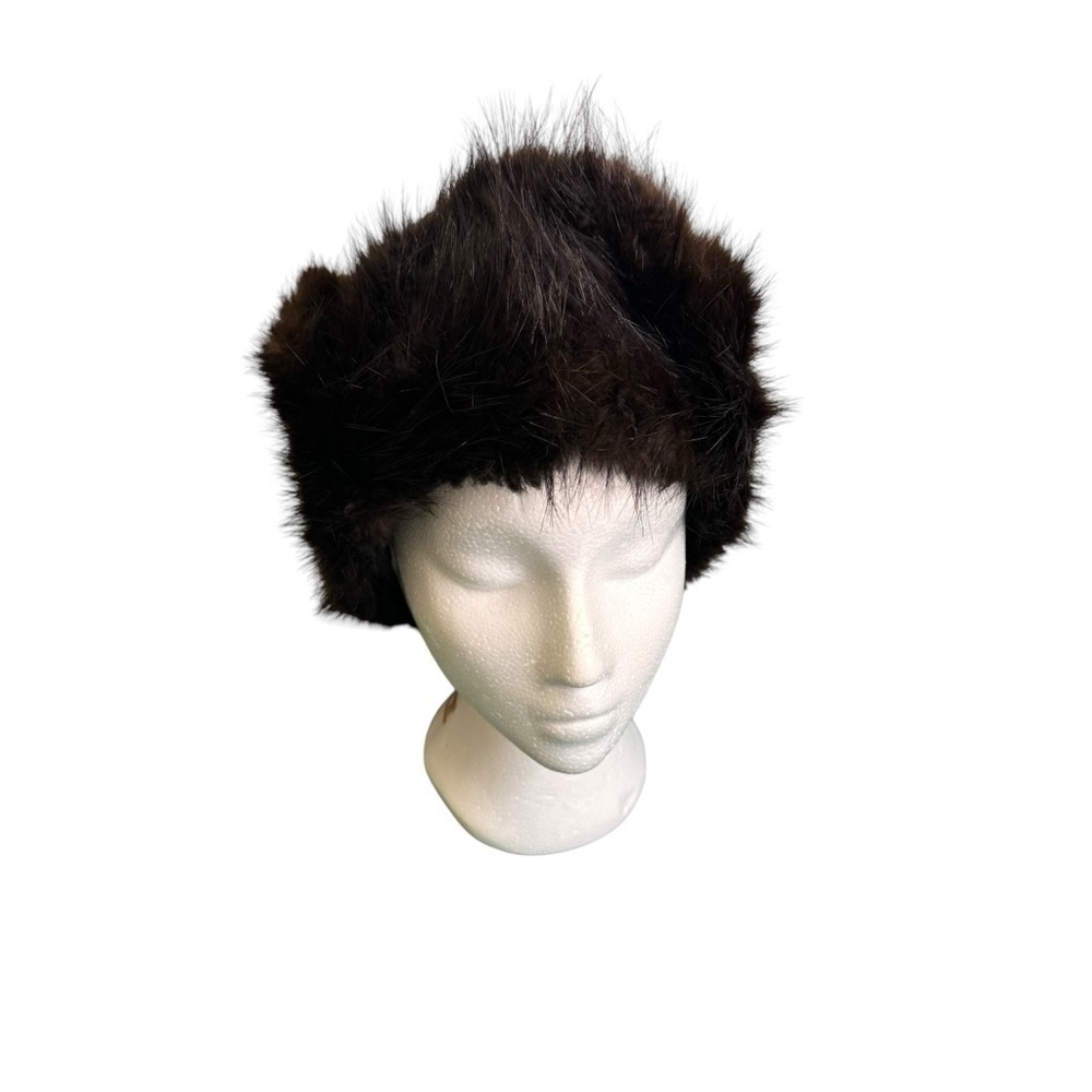 Vintage Beaver Fur Trapper Hat Aviator Brown Tie Ear Flaps Size XL